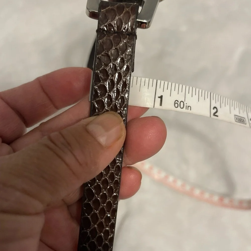 Nine West Genuine Snake Simulated Leather Lining Women belt Medium Brawn